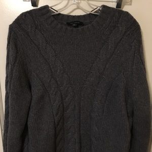 Dark gray cable knit sweater